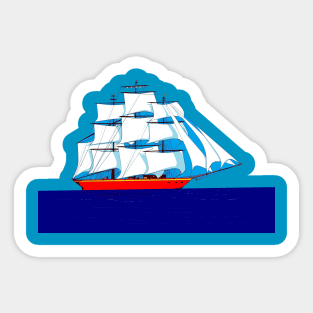 A Clipper Ship on the Ocean Sticker